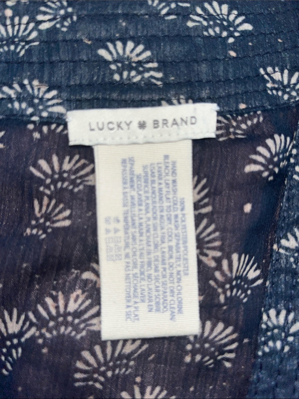Lucky Brand Navy Sheer Floral Kimono Cardigan OSFM - Picture 8 of 9